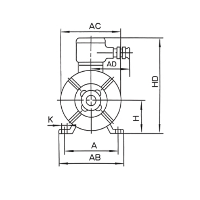 機(jī)座帶底腳、端蓋上無(wú)凸緣的電動(dòng)機(jī)(B3)